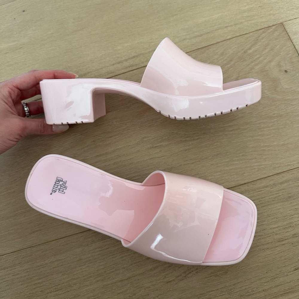 Wild Fable Pink Jelly Slide Platform Sandals